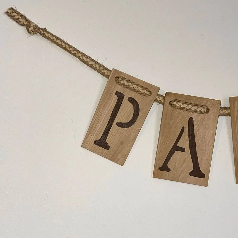 Hand-painted Reclaimed Cedar Shingle Banner: Party